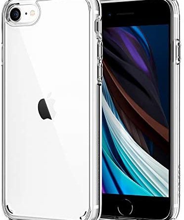Spigen Ultra Hybrid 2 Kompatibel mit iPhone SE 2020 Hülle, iPhone 8/7 Hülle Einteilige Transparent Schutzhülle Case Crystal Clear 042CS20927