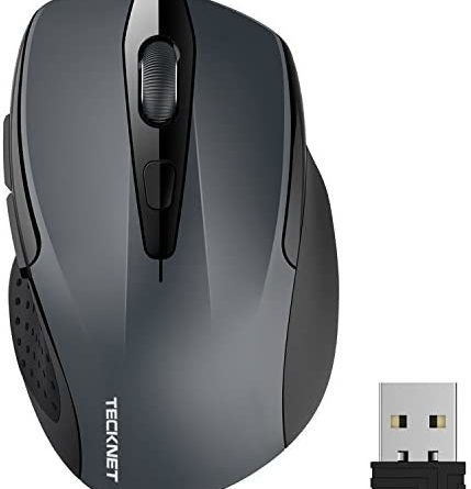 TECKNET Kabellose Maus, Pro 2.4G 2600 DPI Wireless Maus 6 Tasten mit Nano Empfänger, 24 Monate Batterielaufzeit, 5 Einstellbare DPI-Pegel für PC Laptop iMac MacBook Microsoft Pro, Office Home