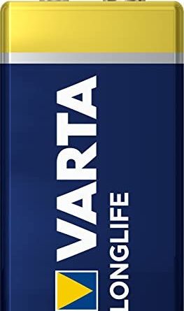 VARTA Longlife 9V Block 6LP3146 Batterie, Alkaline E-Block Batterien ideal für Feuermelder Rauchmelder Stimmgerät, 10 Stück