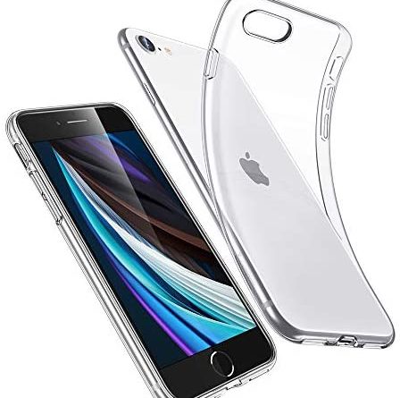ESR Klar Silikon Hülle kompatibel mit iPhone SE/8/7 (2020) mit vergilbungsresistentem TPU [1,1 mm Dicke Klarhülle] [Stoßabsorbierende Air-Guard Schutzecken] Flexible Silikonhülle, Klar