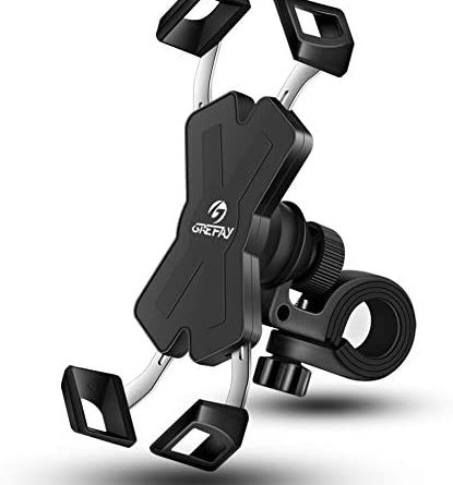 Grefay Fahrrad Handyhalterung, Edelstahl Motorrad Fahrrad Lenker Handy Halterung Mit 360 Drehen für 4,5-7,0 Zoll Smartphone