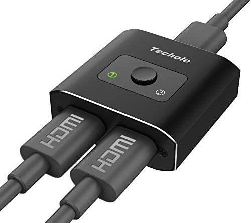 Techole HDMI Switch Aluminium HDMI Splitter Bi-Direction 2 In 1 oder 1 In 2 Manuell HDMI Switcher Unterstützt HD 4K 3D 1080P für Xbox / PS4 / HDTV/Blu-Ray/DVD/DVR Player usw.