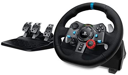 Logitech G29 Driving Force Gaming Rennlenkrad, Zweimotorig Force Feedback, 900° Lenkbereich, Leder-Lenkrad, Verstellbare Edelstahl Bodenpedale, PS4/PS3/PC/Mac – schwarz