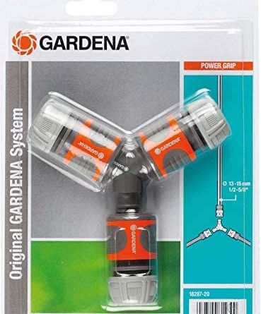 Gardena Abzweig-Satz für 13 mm (1/2 Zoll)- und 15 mm (5/8 Zoll)-Wasserschläuche: Wasserdichter Abzweig-Verbinder für eine einfache Wasserteilung (18287-20)