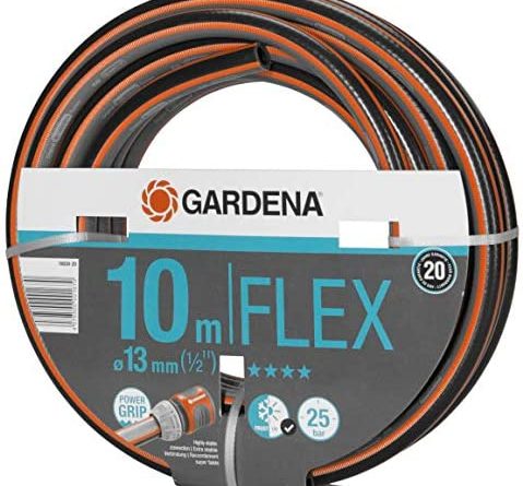 Gardena Comfort FLEX Schlauch 13 mm (1/2 Zoll), 10 m: Formstabiler, flexibler Gartenschlauch mit Power-Grip-Profil, aus hochwertigem Spiralgewebe, 25 bar Berstdruck, ohne Systemteile (18030-20)