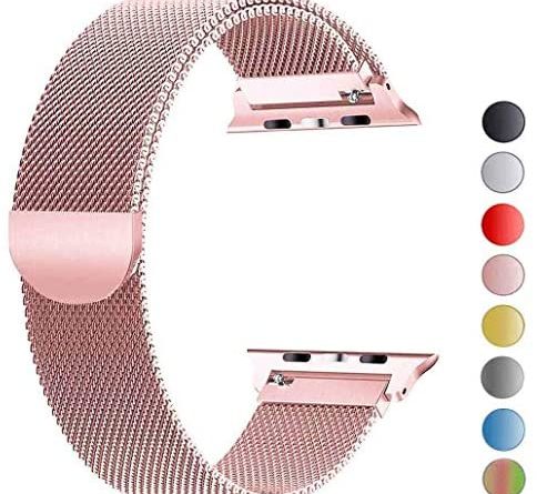 Tervoka Ersatzarmband kompatibel mit Apple Watch Armband 40mm 38mm, Metall Edelstahl Ersatzarmband kompatibel mit iWatch Series 5/4/3/2/1 Rosegold