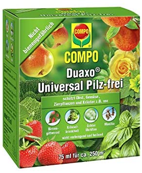 COMPO Duaxo Universal Pilz-frei, Bekämpfung von Pilzkrankheiten an Obst, Gemüse, Zierpflanzen und Kräutern, Konzentrat inkl. Messbecher, 75 ml