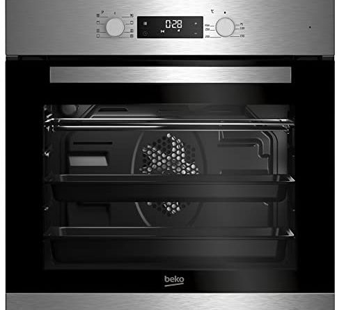 Beko BIM22300X Backofen Elektro / A / 66 L / Heißluft mit Ringheizkörper / 3D Kochen /  Simple Steam Reinigungsfunktion /  8 Heizarten / silber