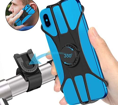 SYOSIN Fahrrad Handyhalterung, Universal Abnehmbare Motorrad Handyhalterung Fahrrad Anti-Shake Fahrradhalterung Mit 360 Drehen für 3,5-6,5 Zoll Smartphone