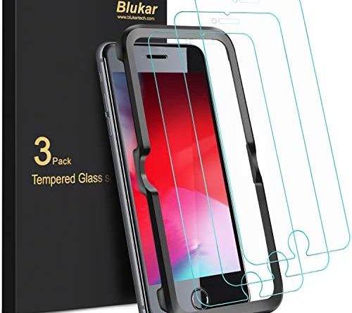Blukar Panzerglas für iPhone SE 2020, iPhone 8/ iPhone 7 Schutzfolie, [3 Stück] Panzerglasfolie Mit Positionierhilfe, 9H-Härte, Blasenfrei, Kratzfest für iPhone SE 2020/8/7/6/6s