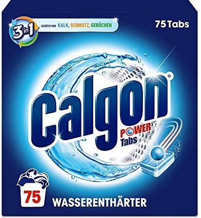 Calgon 3in1 Power Tabs – Wasserenthärter gegen Kalkablagerungen und Schmutz in der Waschmaschine – Beugt unangenehmen Gerüchen vor – 1 x 75 Tabs