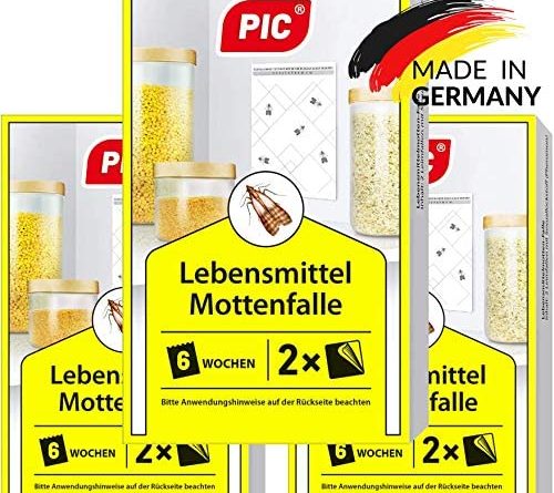 PIC Lebensmittel-Mottenfalle – Dreierpack = 6 Stück – Mittel zur Bekämpfung und Schutz vor Motten in der Küche und Lagerräumen