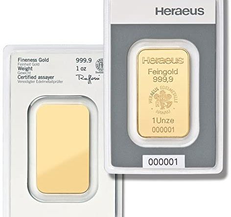 Goldbarren 31,1 g 31,1g 1oz Gramm Heraeus Feingold 999.9 LBMA zertifiziert online kaufen Edelmetalle