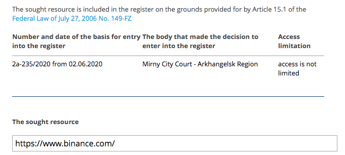 Russisches Oberlandesgericht nimmt Binance von der „Schwarzen Liste“
