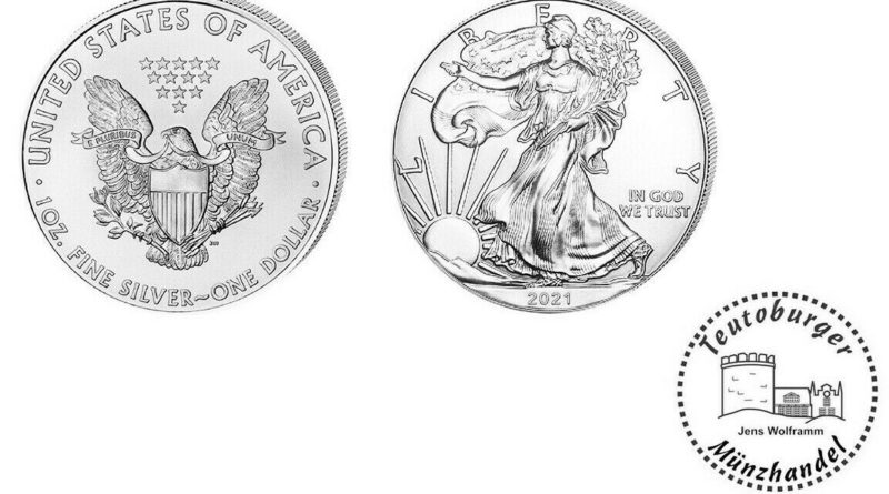 USA  American Eagle 2021  Anlage Münze 1 oz – Unze  999 Silber * St / BU *