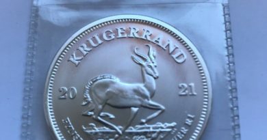 1 Silbermünze: 1 Unze (1Oz)  Krügerrand  2021, Südafrika