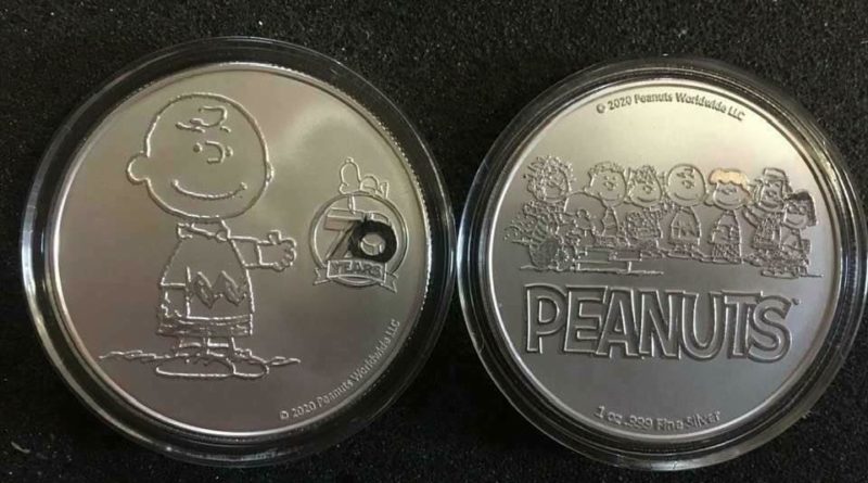 70 Jahre Peanuts: Charlie Brown 1 Oz Unze Silber – nur 7.000 Stk. Auflage !