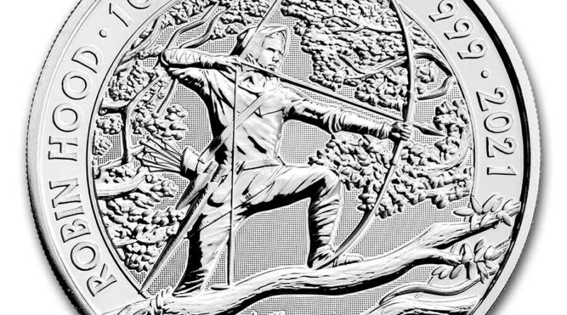1 oz. Feinsilber 999 -2 £- ***Myths an Legends 1 – Robin Hood 2021*** stgl./BU