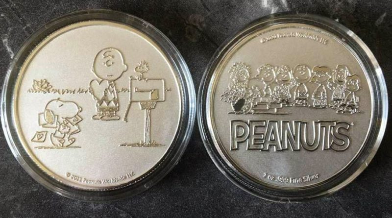 70 Jahre Peanuts: Charlie Brown+ Snoopy 1 Oz Unze Silbernur 7.000 Stk. Auflage