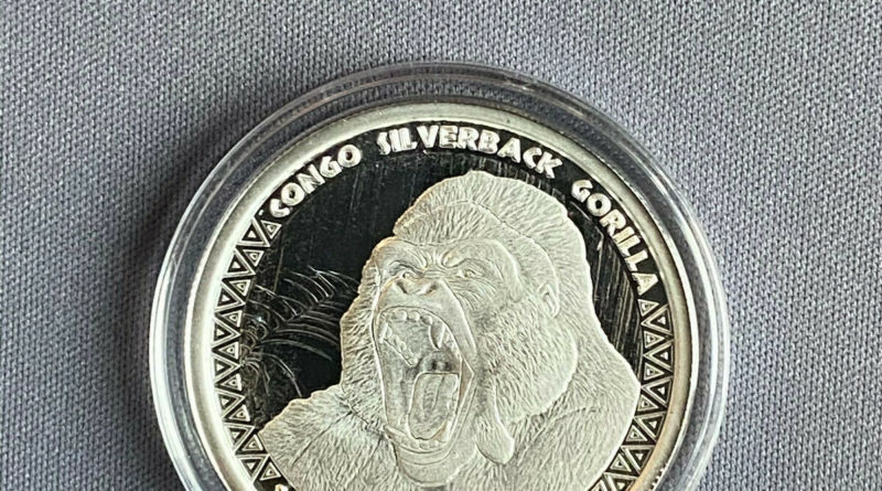 1 Silberunze Congo Silverback Gorilla 2015 in Münzkapsel Stempelglanz