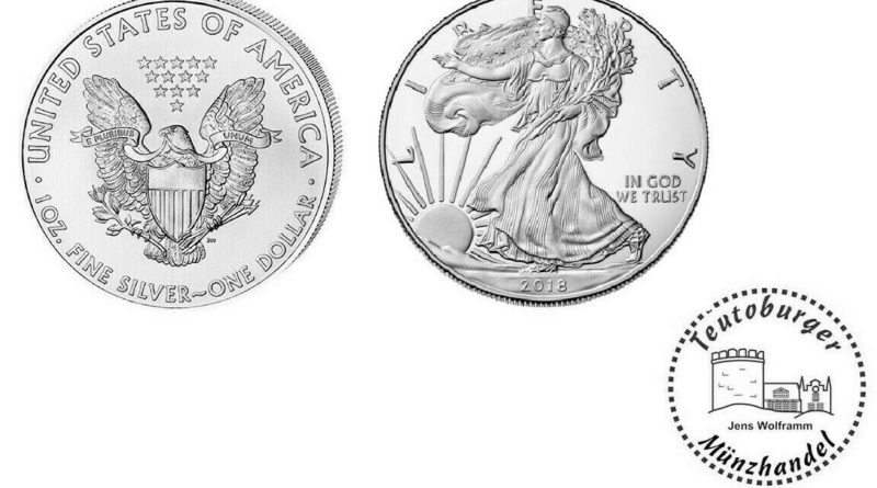 USA  American Eagle 2018  Anlage Münze 1 oz – Unze  999 Silber * St / BU *