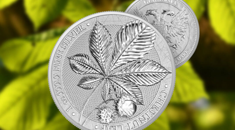 Germania Kastanienlaub Chestnut Leaf 2021 Silber 1 OZ Unze Ounce Silver 5 Mark