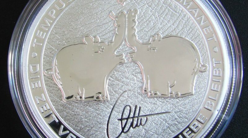 1 OZ SILBERMÜNZE KISSING OTTIFANTS 2020 / KÜSSENDE OTTIFANTEN