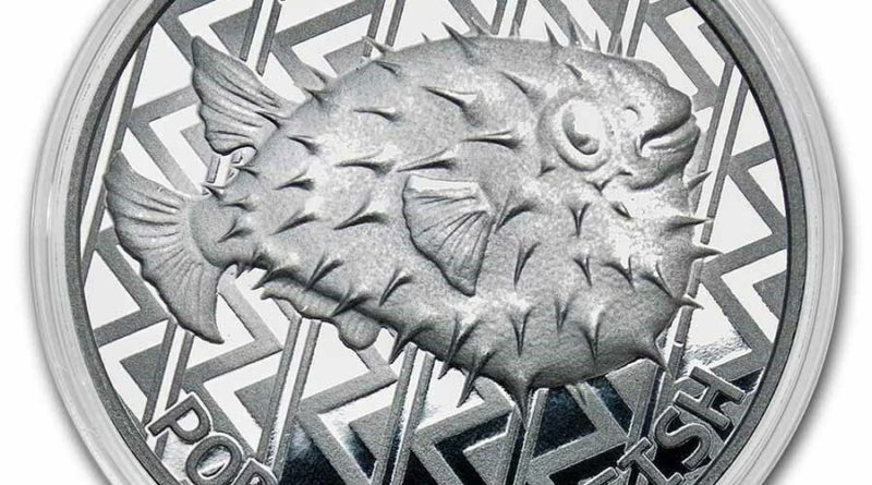 1 oz. Silber 999 Tokelau *Stachelschweinfisch/Porcupine Fish* 2021 stg in Kapsel