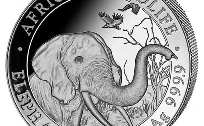 1 oz. Feinsilber 999.9 Somalia ***African Wildlife – Elefant*** 2018 stgl. / BU
