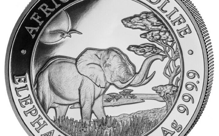 1 oz. Feinsilber 999.9 Somalia ***African Wildlife – Elefant*** 2019 stgl. / BU