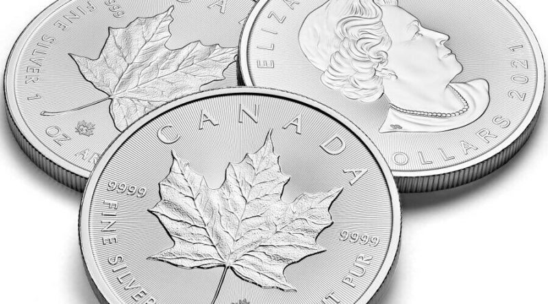 3 x 1 oz. Feinsilber 999.9 Kanada -5 CAD- ***Maple Leaf*** 2021 – stgl./BU