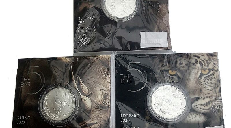 3 X 1 Oz Silber Südafrika  Big Five: Nashorn,Leopard+ Büffel Kombipreis NEU