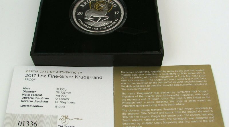 1 OZ SILBERMÜNZE KRÜGERRAND PROOF 2017