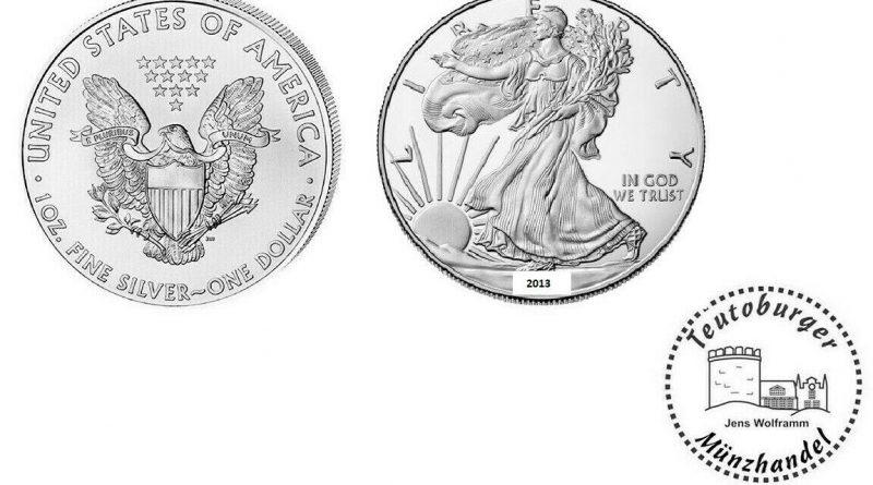 USA  American Eagle 2013  Anlage Münze 1 oz – Unze  999 Silber * St / BU *