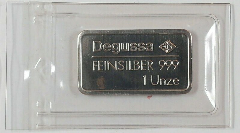TREFF DEGUSSA 1 Unze Silberbarren Motiv Eisenbahn Adler