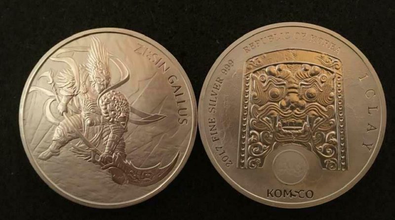 Korea 2017 – Gallus ZI.SIN –  1 Clay 1 Unze Silber – 1 Oz top + rar Komsco