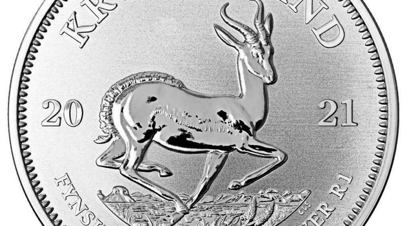 Südafrika – 1 Rand 2021 – Krügerrand – Anlagemünze – 1 Oz Silber ST