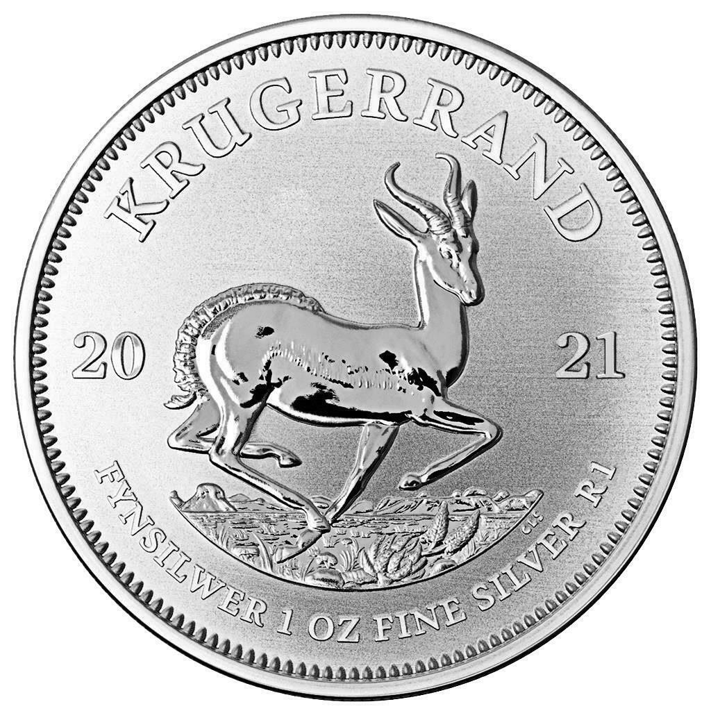 Südafrika – 1 Rand 2021 – Krügerrand – Anlagemünze – 1 Oz Silber ST