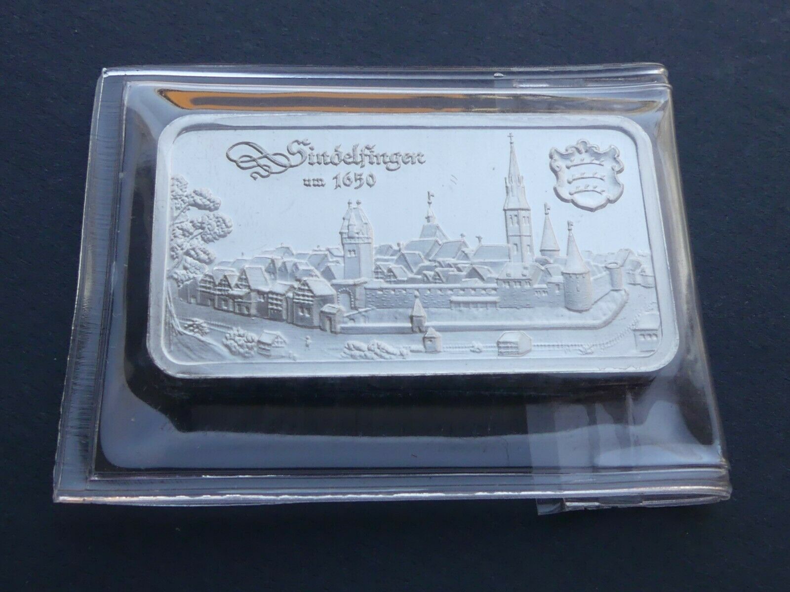 1 OZ Unze Silber – Sindelfingen um 1650  .999 Heraeus Motivbarren verschweißt