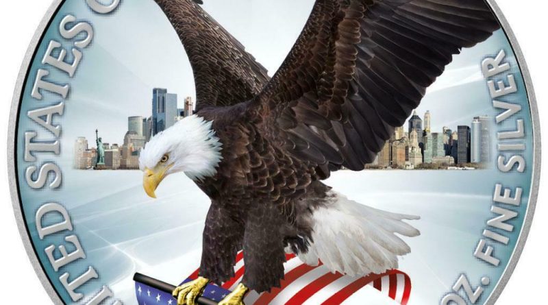 USA – 1 Dollar 2021 – Silver Eagle – Neues Design – in Farbe – 1 Oz Silber ST
