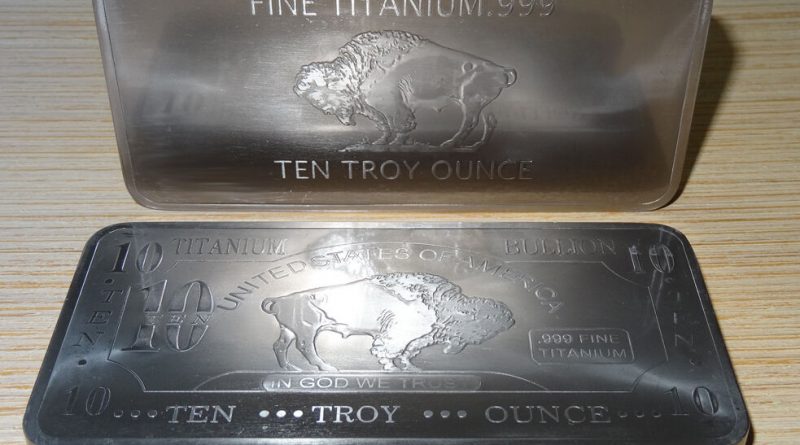 RIESIGER 10 oz Titanbarren Büffel (Titan Barren Titanium Unze Unzen Neu) RARITÄT