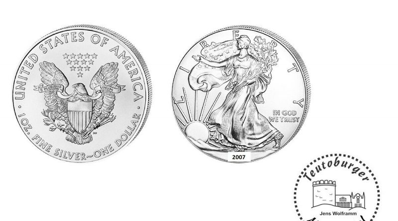 USA  American Eagle 2007  Anlage Münze 1 oz – Unze  999 Silber * St / BU *