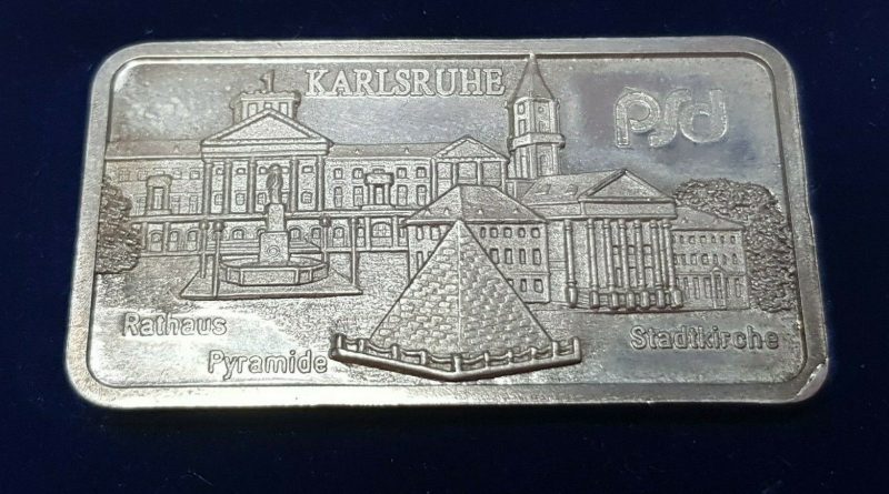 Silberbarren Feinsilber 999 Silber Barren Karlsruhe PSD reines Silber 1 OZ Unze