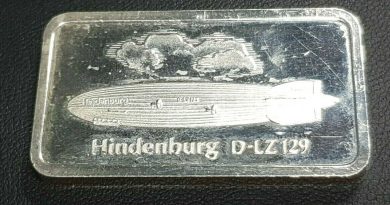 Degussa Silberbarren Feinsilber 999 Silber Barren Hindenburg D-LZ 129 1 OZ Unze