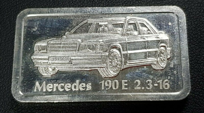 Degussa Silberbarren Feinsilber 999 Silber Barren Mercedes 190 E 1 OZ Unze