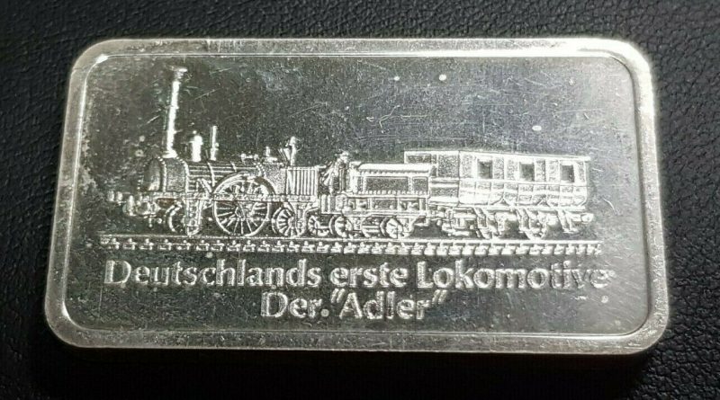 Degussa Silberbarren Feinsilber 999 Silber Barren Adler Lokomotive 1 OZ Unze