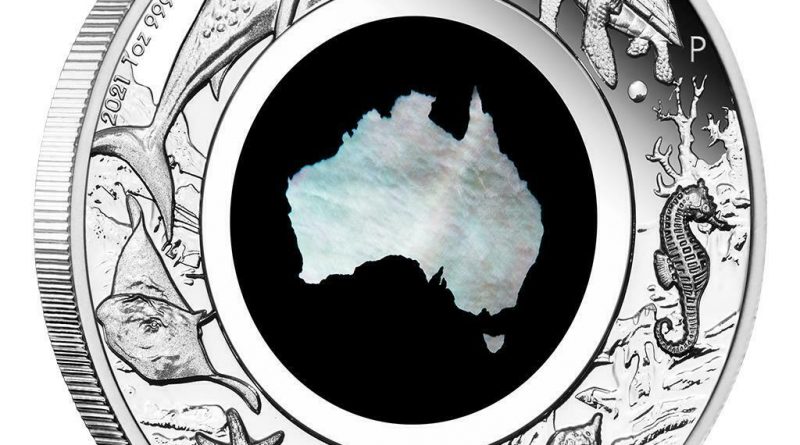 Australien 1 Dollar 2021 – Great Southern Land – Perlmutt-Münze – 1 Oz Silber PP