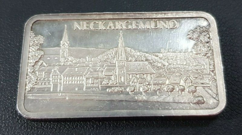 Heraeus Silberbarren Feinsilber 999 Silber Barren Neckargemünd 1 OZ Unze