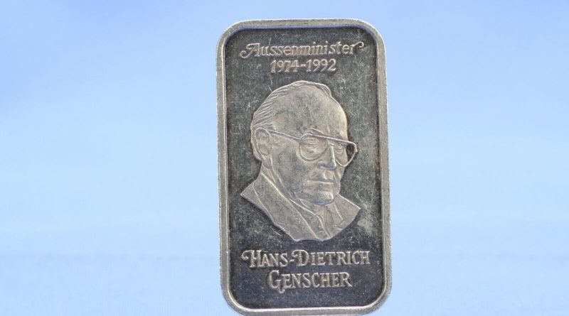 Silberbarren 1 Oz  Argor Heraeus 1 Unze  999 Silber Motivbarren Genscher Ss