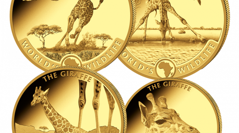 Kongo – 195 Francs 2019 – Giraffe World´s Wildlife (1.) Satz – 1,85 Oz Gold PP